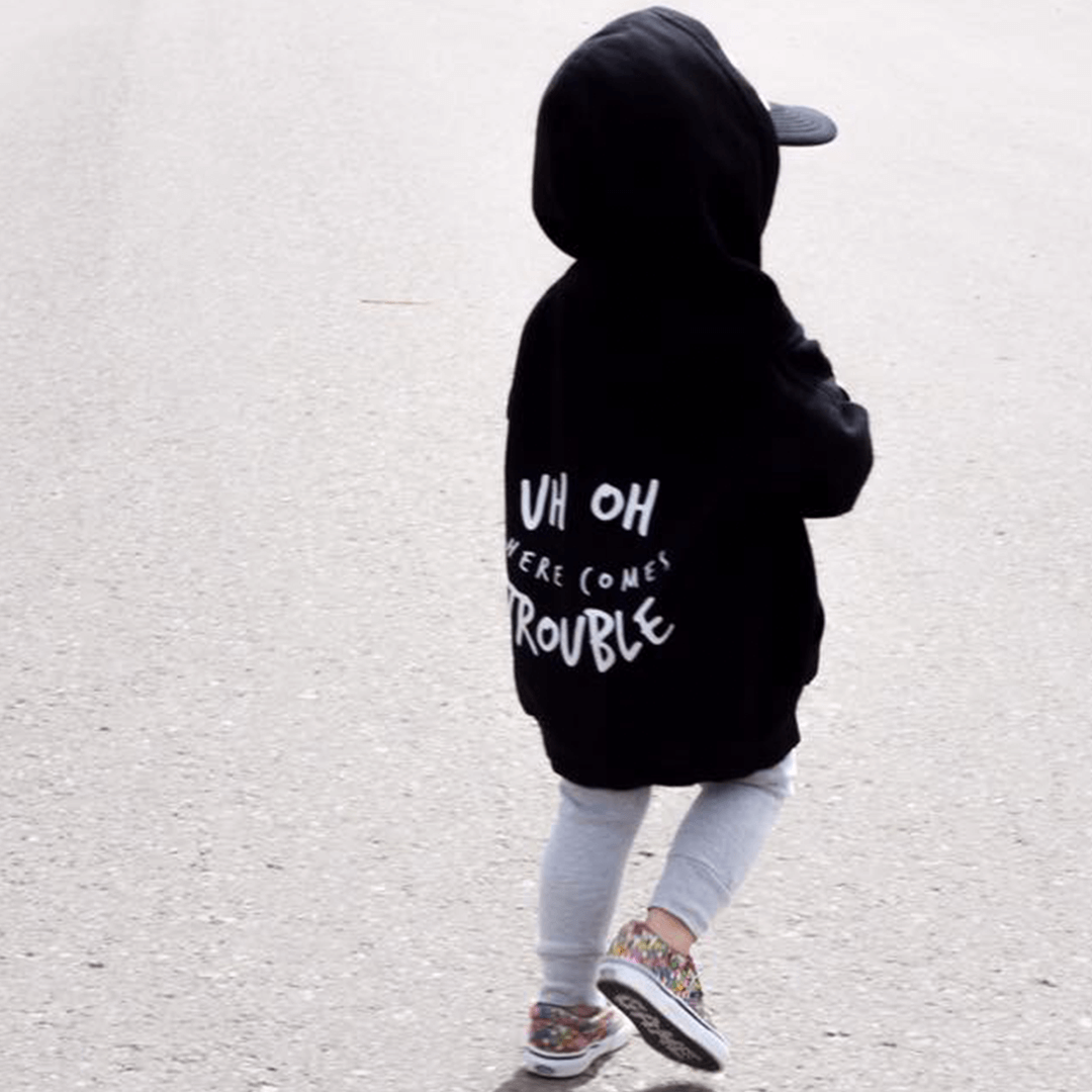 Uh Oh Here Comes Trouble Unisex Baby Zip Up Hoodie