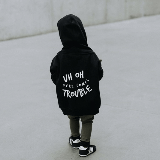 Uh Oh Here Comes Trouble Unisex Baby Zip Up Hoodie