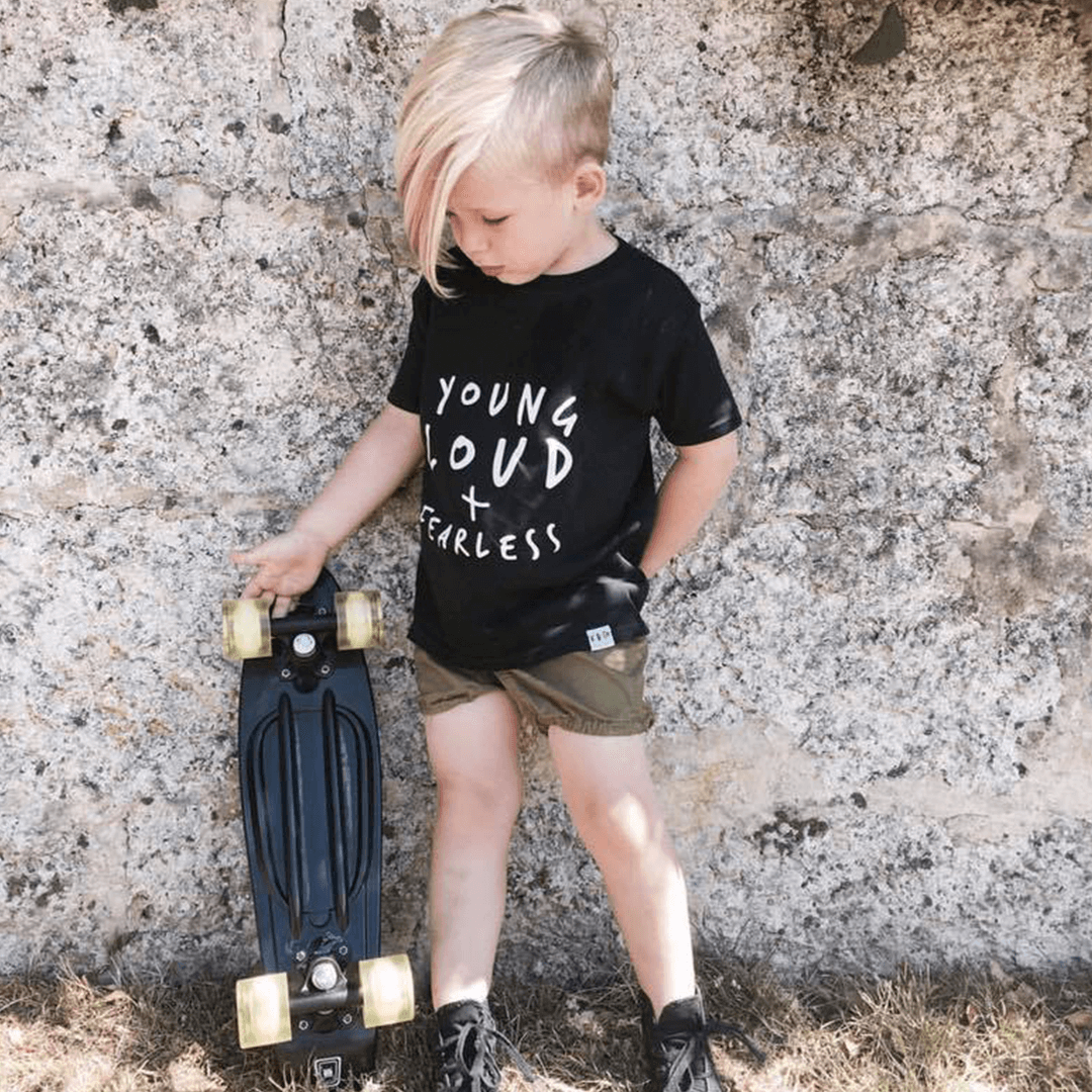 Young, Loud & Fearless Unisex Short Sleeve Kids T-Shirt